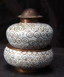Chinese Export Stacking Cloisonne Salt Cellar & Pepper Shaker