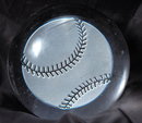Laser Etched Baseball Crystal Glass Dome Paperweight.PRICE REDUCTION!