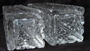 Crystal Glass Salt & Pepper Shakers Tall Pressed Polished
