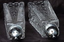 Crystal Glass Salt & Pepper Shakers Tall Pressed Polished