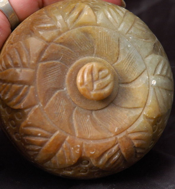 Carved Stone Rock Apple Paperwieght
