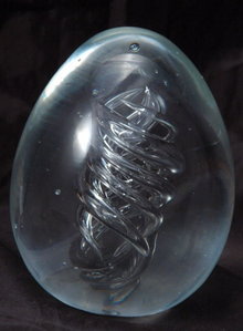 Blenko Glass Spiral Twist Paperweight Vintage