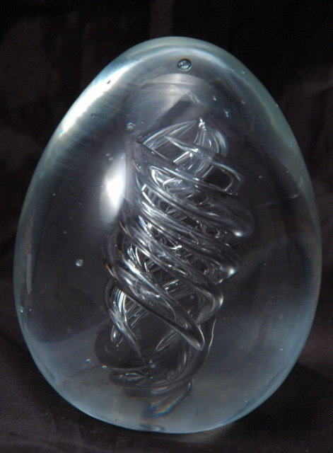 Blenko Glass Spiral Twist Paperweight Vintage