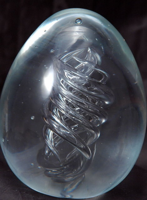 Blenko Glass Spiral Twist Paperweight Vintage