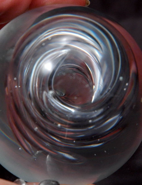 Blenko Glass Spiral Twist Paperweight Vintage