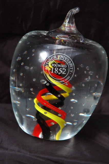 Apple Spiral Large Glass Paperweight -