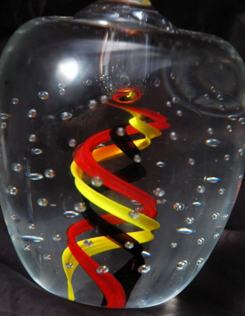 Apple Spiral Large Glass Paperweight -