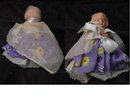 Little Flower Girl Doll Figurine in Box /Composition/ Googly Eyes