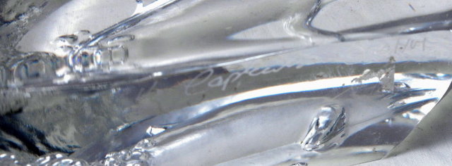 Crystal Glass Dolphin Reverse Sculptured Paperweight / signed & numbered PRICE REDUCTION!