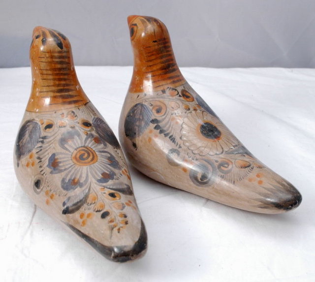 Pair of Mexican Pottery Doves