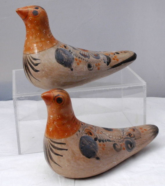 Pair of Mexican Pottery Doves