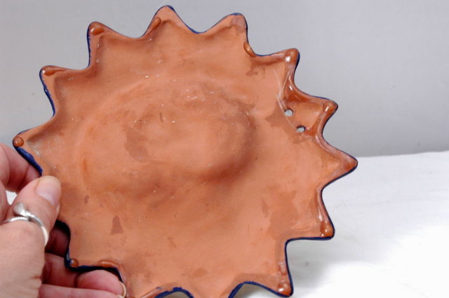 SSmall Mexican Sun Moon Pottery Wall Plaque