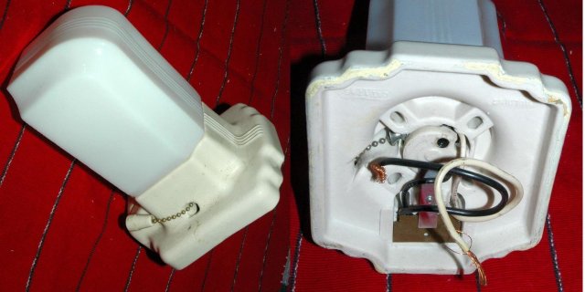 Art Deco Porcelain & Glass Shade Bathroom Shaving Mirror Light Fixture * PRICE REDUCED !*