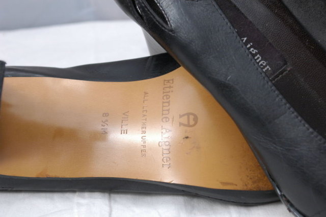 Vintage Etienne Aigner Black Heels Pumps with Cut outs size 8.5 M
