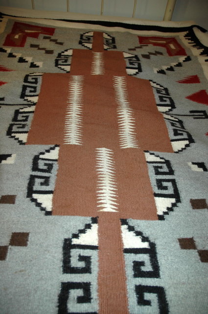 Beautiful Large Genuine Woven Wool Navajo Rug 65