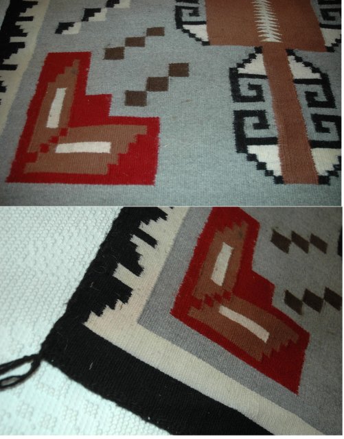Beautiful Large Genuine Woven Wool Navajo Rug 65