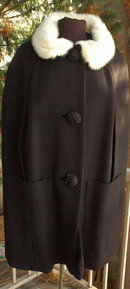 Frank Gallant Vintage Couture Wool Cape with White Mink Collar PRICE REDUCTION!