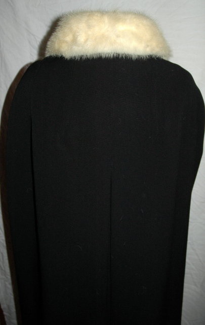 Frank Gallant Vintage Couture Wool Cape with White Mink Collar PRICE REDUCTION!