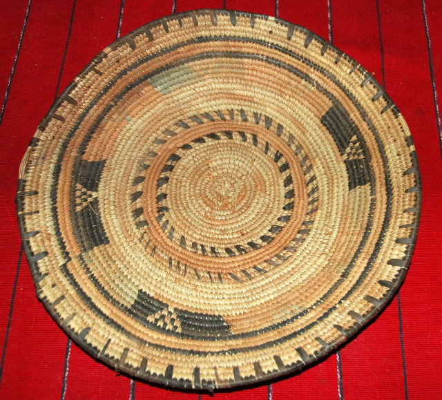 OLD AFRICAN HAUSA TRIBE HAND WOVEN BASKET