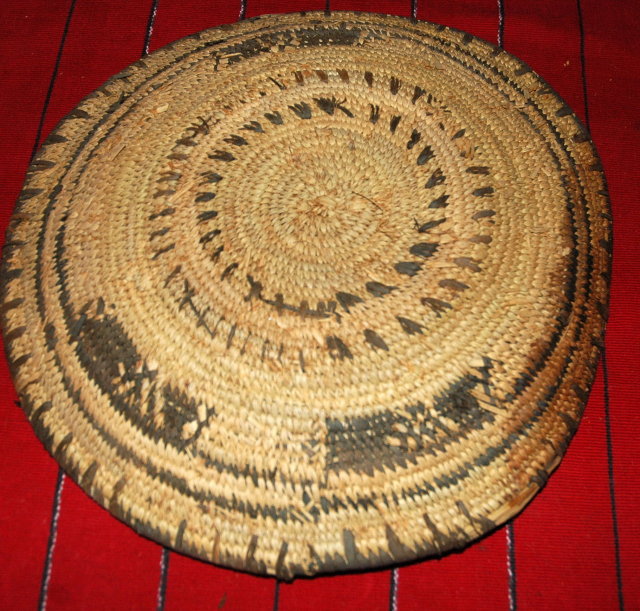 OLD AFRICAN HAUSA TRIBE HAND WOVEN BASKET