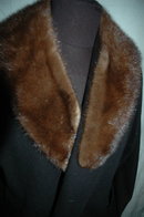Black Cashmere Shawl Opera Coat with Mink Collar