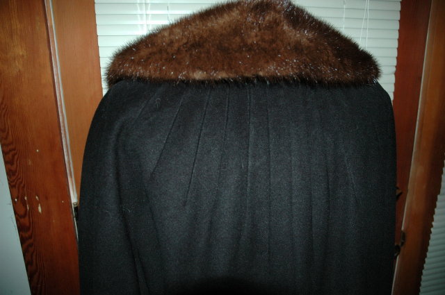 Black Cashmere Shawl Opera Coat with Mink Collar