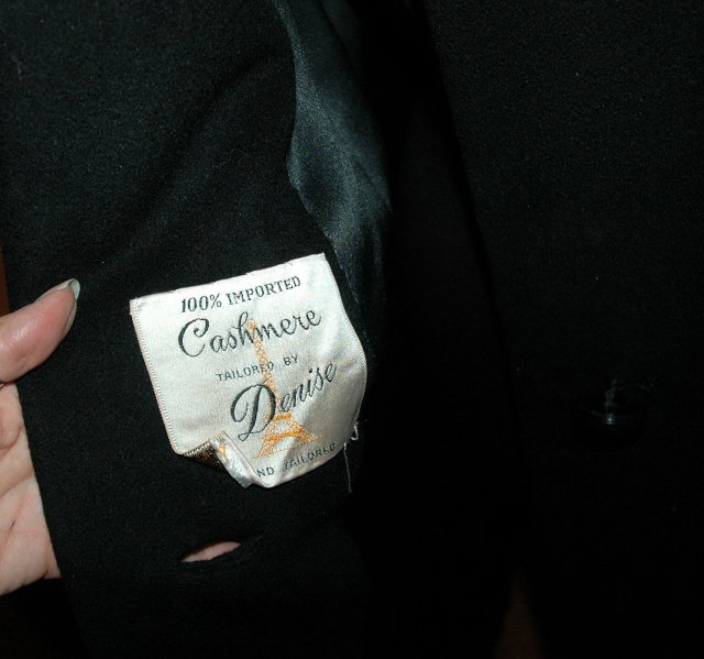 Black Cashmere Coat with Mink Collar