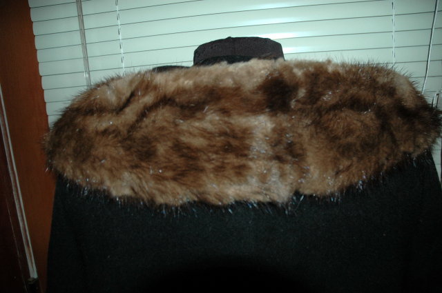 Black Cashmere Coat with Mink Collar