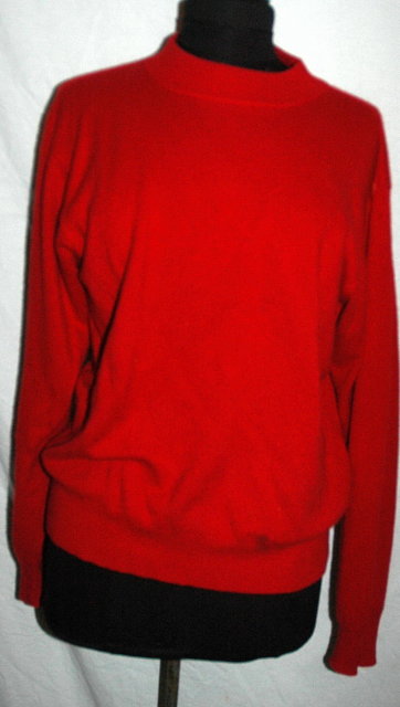 Red Cashmere Sweater by Danielle Martin.size Large