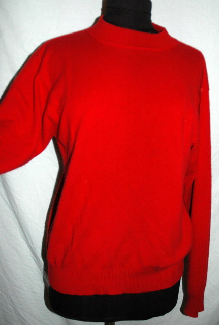 Red Cashmere Sweater by Danielle Martin.size Large