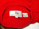 Red Cashmere Sweater by Danielle Martin.size Large