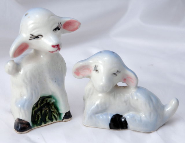 Very Old Lambs Salt and Pepper Shakers