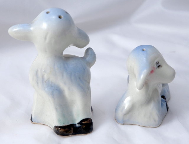 Very Old Lambs Salt and Pepper Shakers