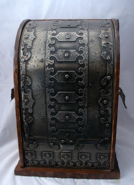 Wine or Liquor Bottle Caddy Case Box Medieval French Metal and Wood PRICE REDUCTION!