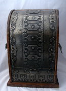 Wine or Liquor Bottle Caddy Case Box Medieval French Metal and Wood PRICE REDUCTION!