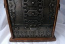 Wine or Liquor Bottle Caddy Case Box Medieval French Metal and Wood PRICE REDUCTION!