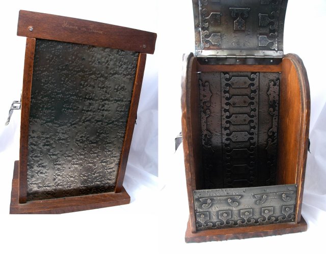 Wine or Liquor Bottle Caddy Case Box Medieval French Metal and Wood PRICE REDUCTION!
