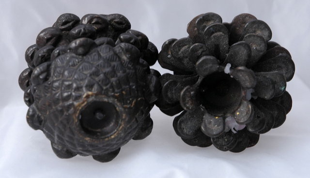 Cast Brass Pinecone Candle Stick Holders