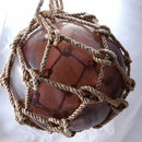 Purple Glass Handblown Fishing Float with Rope 12