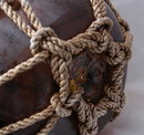Purple Glass Handblown Fishing Float with Rope 12