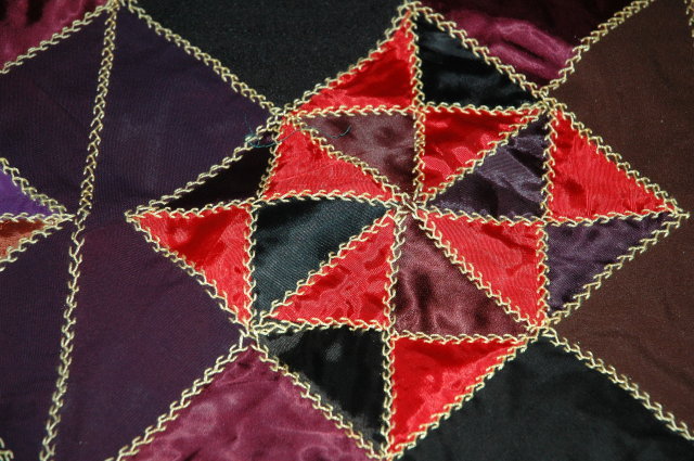 Satin Quilt Wall Hanging, Hand Stitched 36