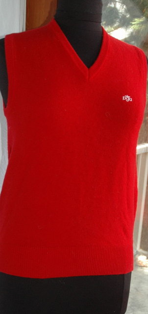 RED PGA V neck Sweater Vest