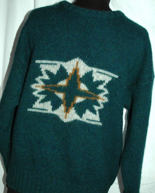 Fendi for Men Sweater 100% Wool Ski Sweater Blue Green size MED