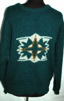 Fendi for Men Sweater 100% Wool Ski Sweater Blue Green size MED