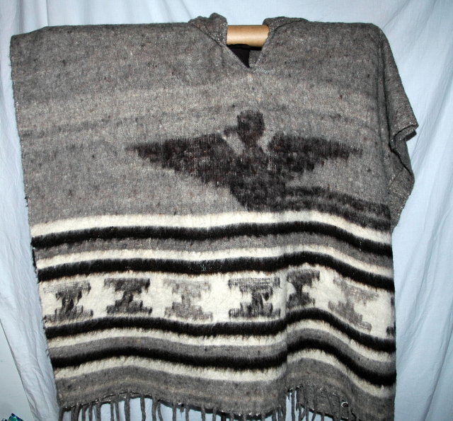 Wool Poncho Serape from Momostenango Guatemala Hand Spun & Woven Natural Wool