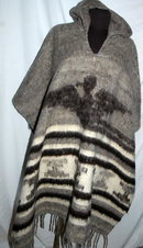 Wool Poncho Serape from Momostenango Guatemala Hand Spun & Woven Natural Wool