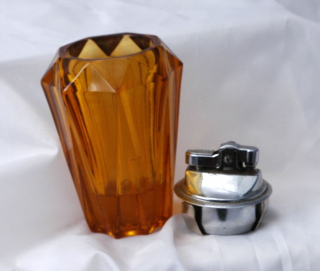 Amber Glass Table Lighter