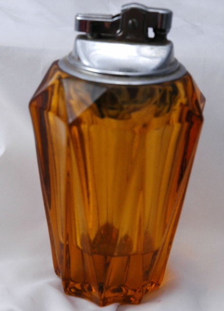 Amber Glass Table Lighter
