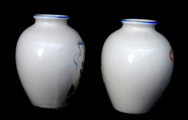 Johann Haviland Hand Painted & Signed Bavarian Dancers Vases , x 2