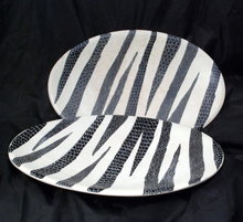 2 Oval Soapstone Plates, hand carved & dyed African Art PRICE REDUCTION!